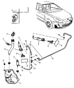 Wischwassertank Neues Original Peugeot 307 6431C2