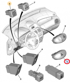 Warnblinklichtschalter Original Citroen Peugeot 206 6554L1