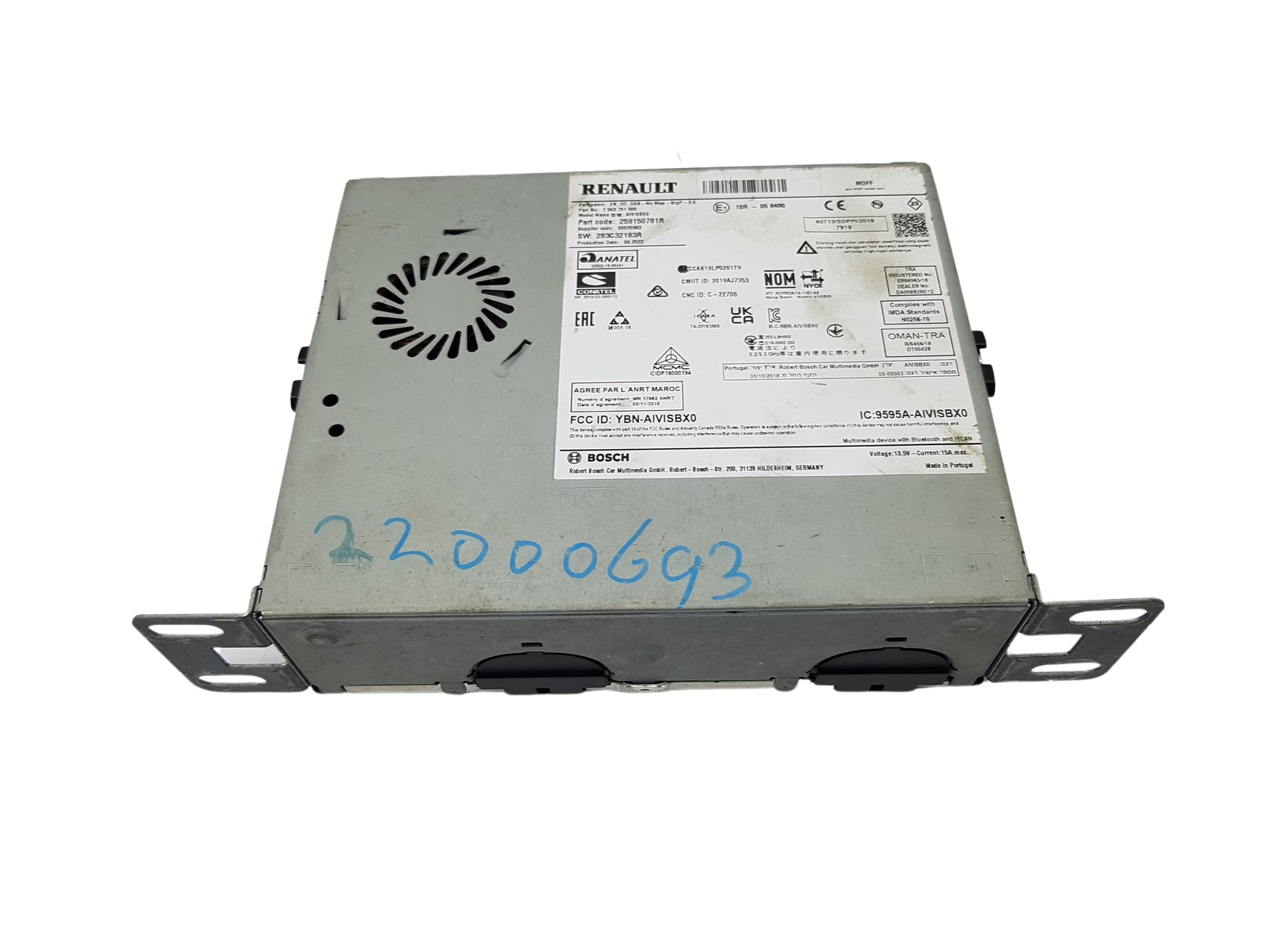Autoradio Renault 259150781R 283C32183R Bosch main product photo