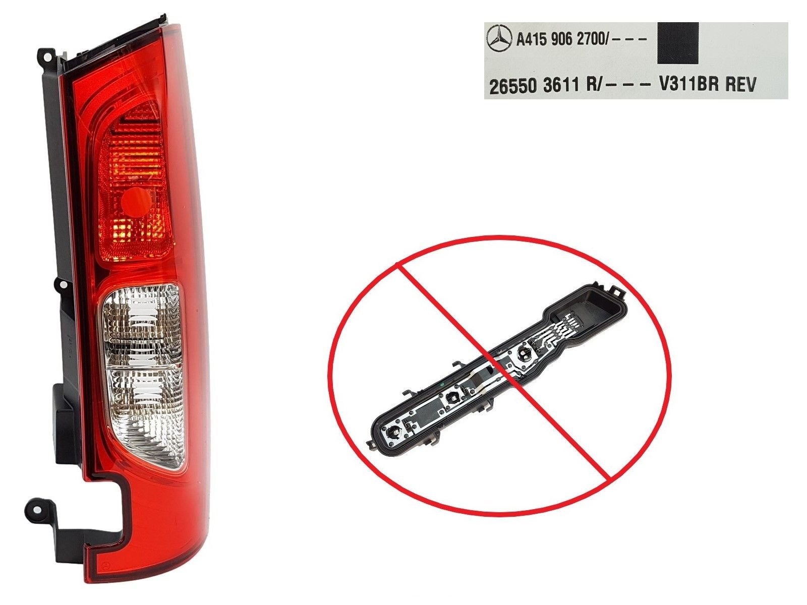 Rückleuchte Rechts Hinten Mercedes Citan A4159062700 2012-2021 Neues Original main product photo