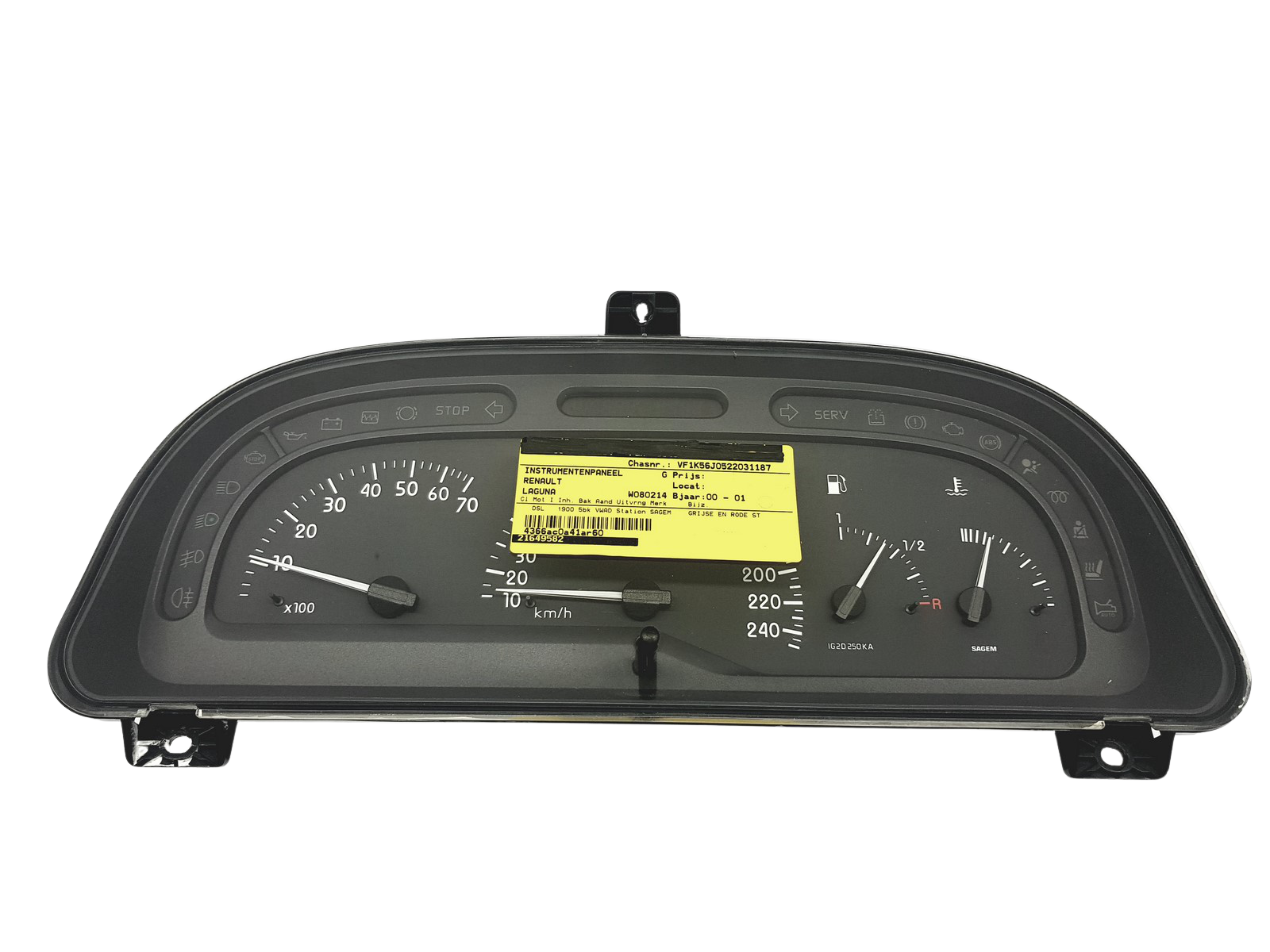 Tacho Kombiinstrument Renault Laguna IG2D250KA 49010 main product photo