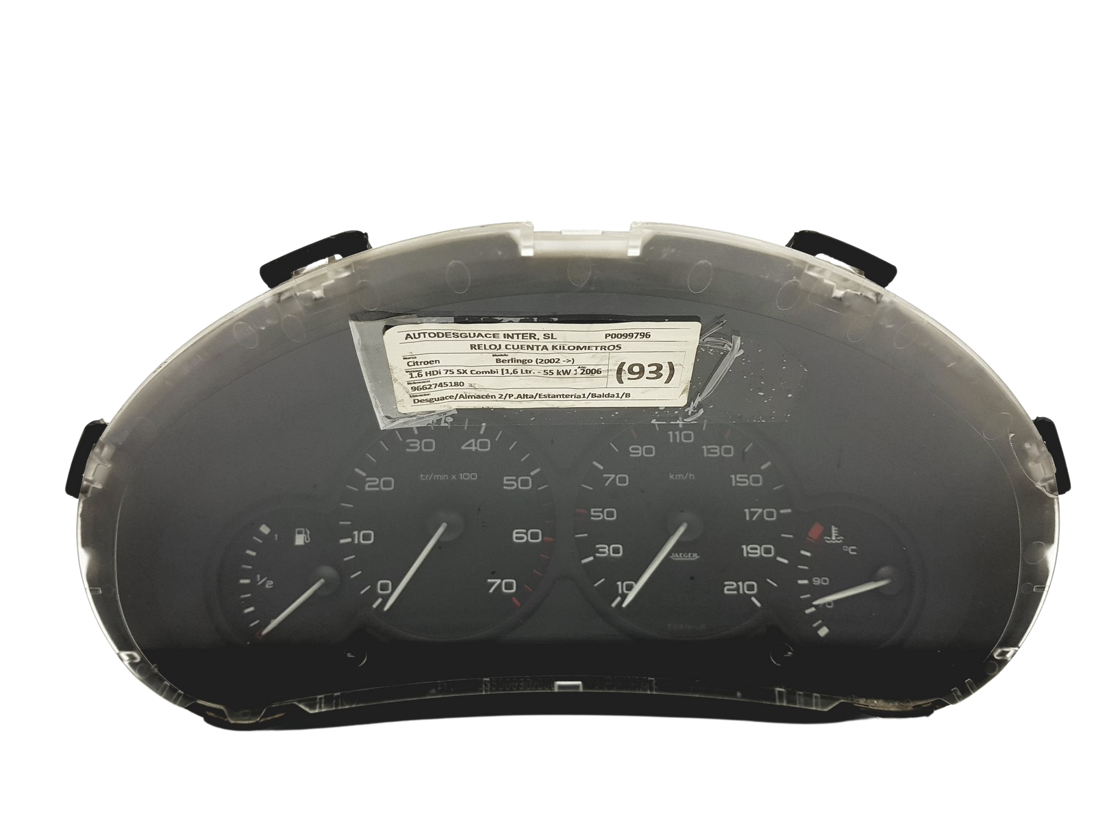 Tacho Kombiinstrument Partner 1 Berlingo 1 9662745180 PSA 51565 main product photo