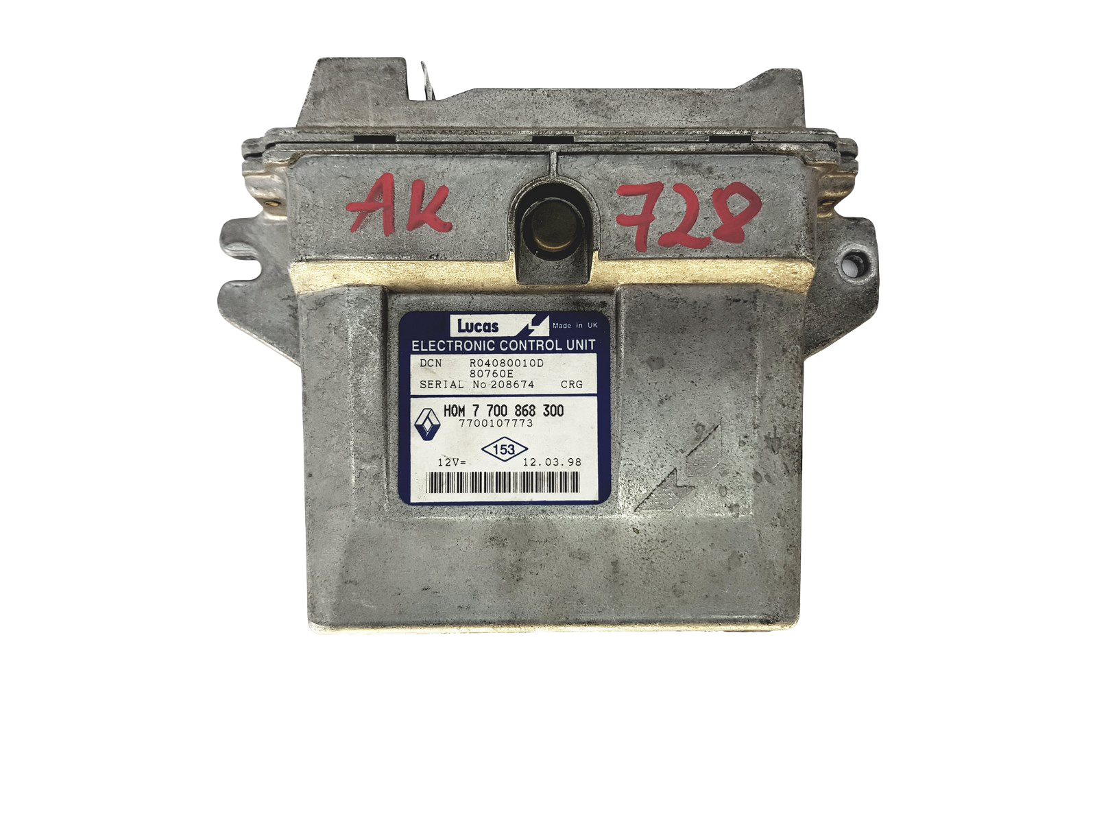 Steuergerät 7700868300 7700107773 R04080010D Renault Lucas 22466 main product photo